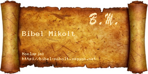 Bibel Mikolt névjegykártya